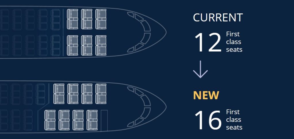 United new Airbus A320 premium seating diagram